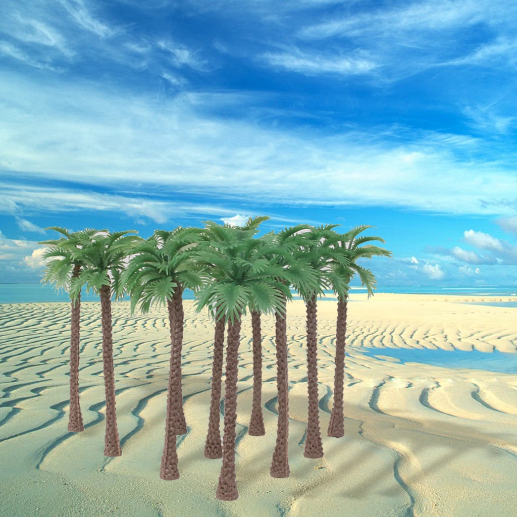 40 pcs Model Coconut Palm Tree Scenery for Train Railway Architecture Building Layout