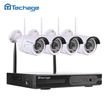 Techage 4CH 1080P Wireless NVR CCTV System wifi 2.0MP IR Outdoor Bullet P2P IP Camera Waterproof Video Security Surveillance Kit