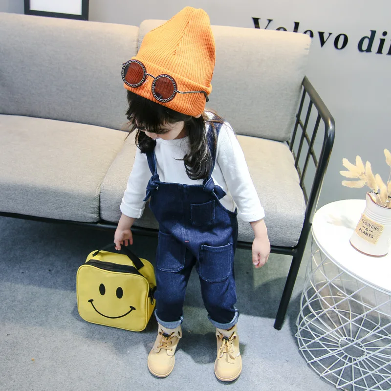 Spring Autumn Children Baby Denim Overalls Kids Jumpsuits For Girls And Boys 1-3 Years Toddler Jeans Pants