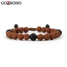 

Go2boho Rudraksha Bracelet Femme Men Jewelry Women Charms Bracelets Mens Adjusrtable Rope Natural Stones Beaded Pulseira Trendy