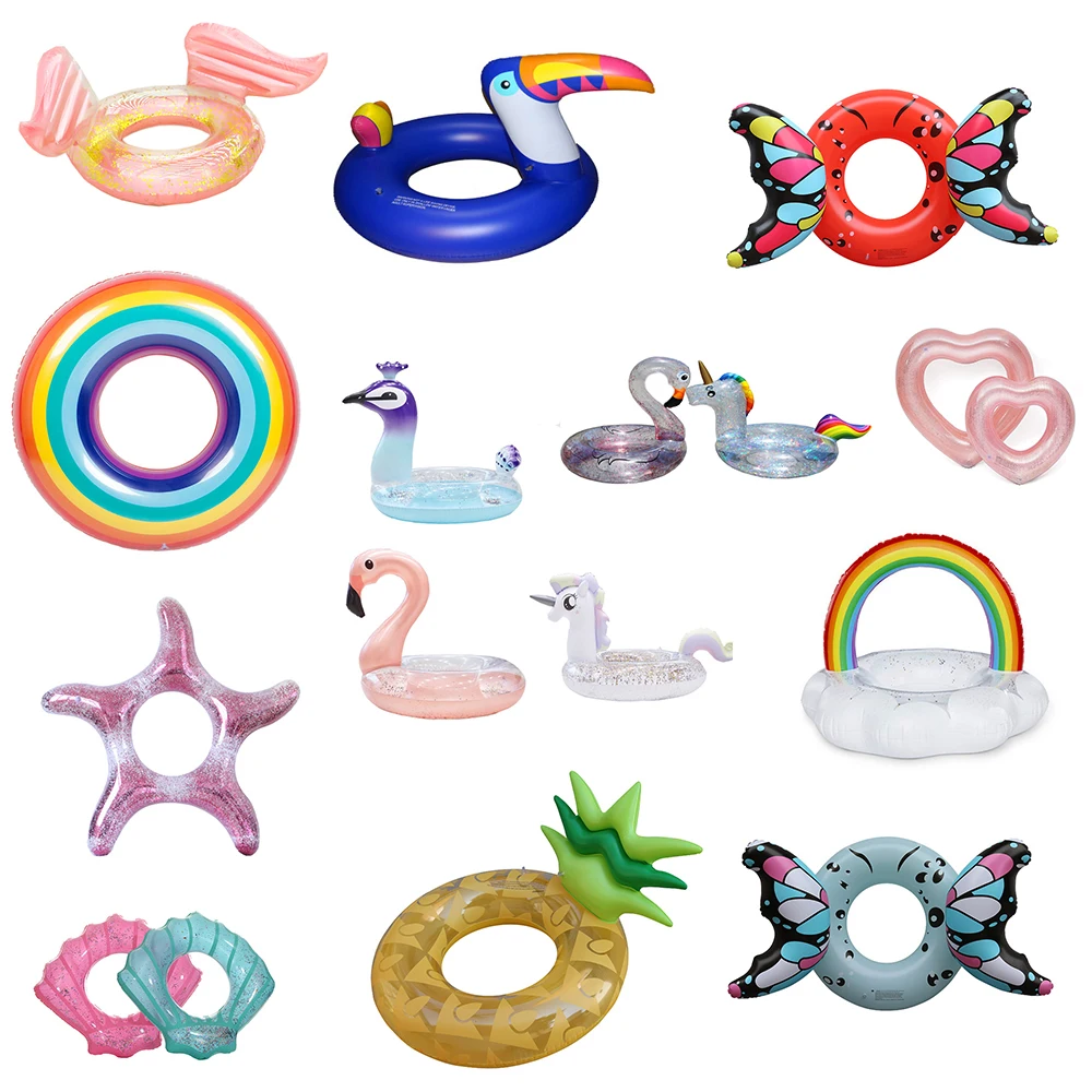 

Inflatable Donut Swimming Ring Pool Float inflatable watermelon Inflatable lemon women Float Swimming Circle Pool Party Lifebuoy