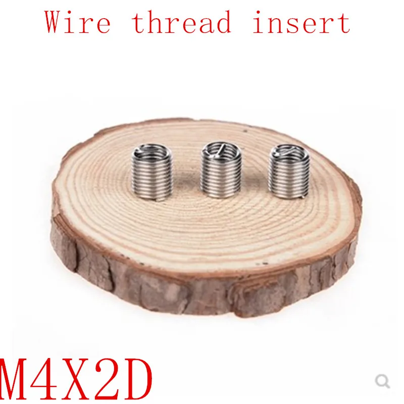 

50Pcs M4*2D Stainless Steel Coiled Wire Helical Screw Thread Inserts M4 Screw Bushing self tapping thread repair tool