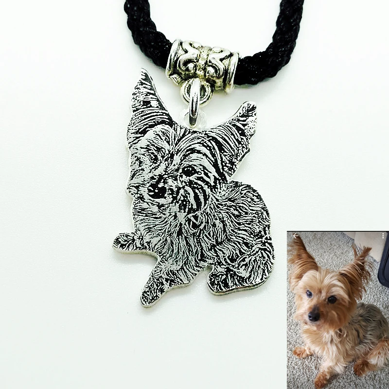 Pet Photo Necklace Custom Portrait Handmade Dog Picture ...