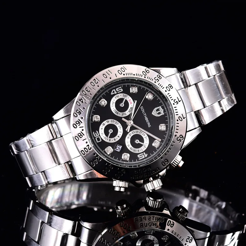  2017 Top Luxury Brand WINNER Black Watch Men Casual Male Watches Business Sports Military Stainless