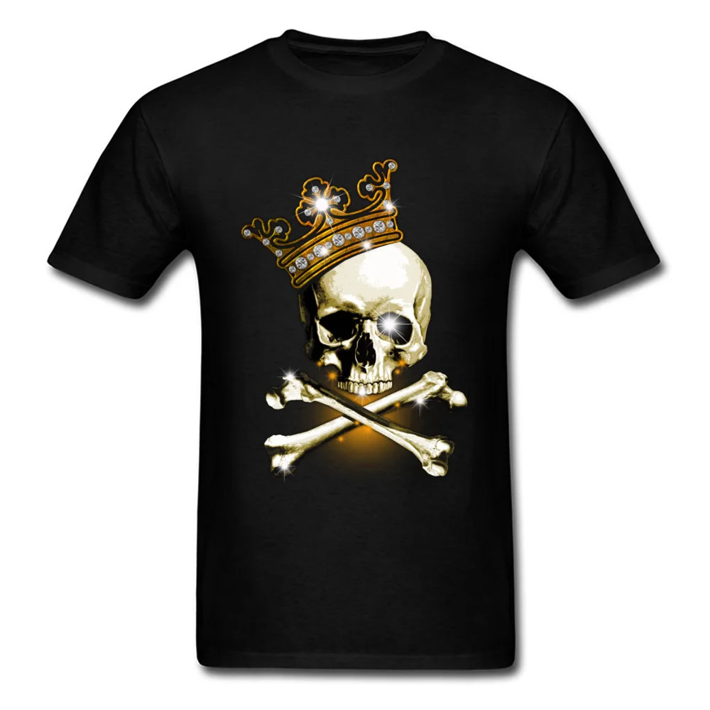 

Lasting Charm King Of Bling Skull Men Sports T Shirts Pirate Crossbones & Crown Adult Plus Size Black Sports T-shirt For