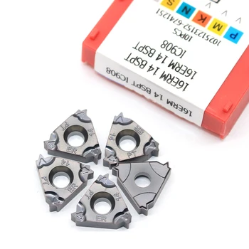 

16ER 28BSPT 19BSPT 14BSPT 11BSPT 55 angle 16ERM Original Thread turning tool Tungsten Carbide Insert Threading Lathe Cutter Tool