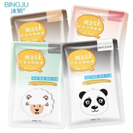 

BINGJU 1 pcs Facial Mask Skin Care Sheep/Panda/Dog/Tiger Moisturizing Whitening Nourish Cute Animal Face Masks Skin care