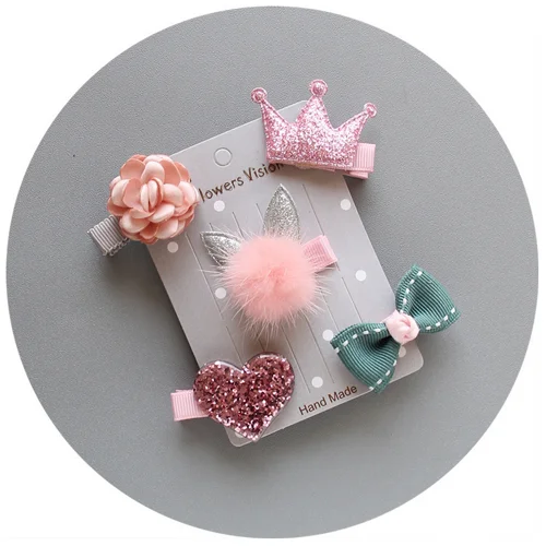 

5Pcs Mixed Cartoon Styles Baby Kids Girls Hairpin Hair Clips Jewelry Decor Headwear