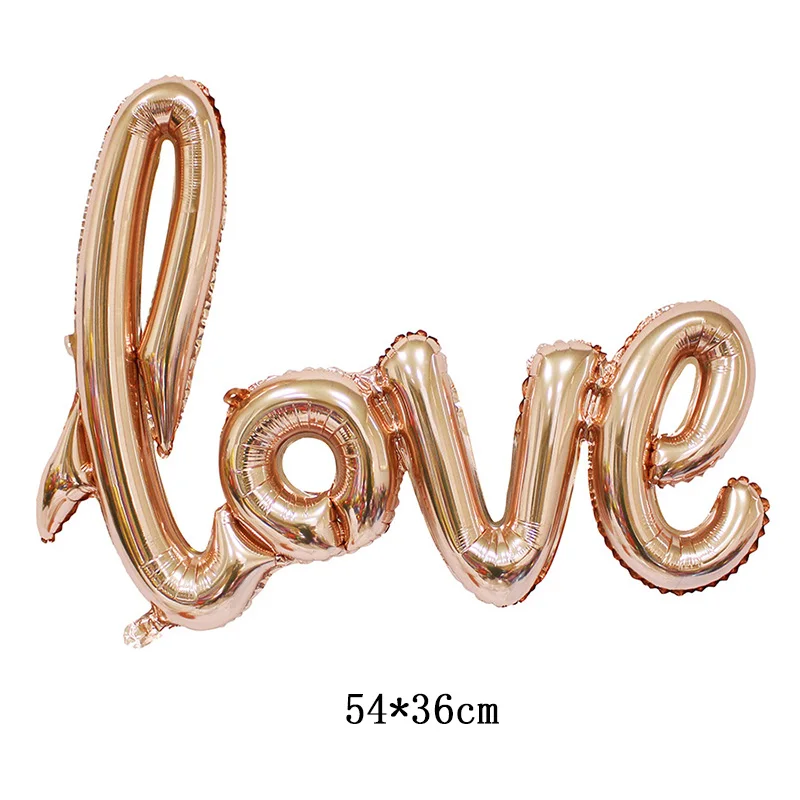 Розово-золотистый воздушный шар с дизайном «любовь» шарики для день рождения День Святого Валентина воздушные шары для дня рождения подарок гигант Свадебная вечеринка украшения - Цвет: 1PC Connected ball
