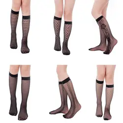 Пикантные прозрачные ажурные мягкие носки женские гольфы novedad negro de от комаров encaje calado para mujer suave tatuaje corto calcetines