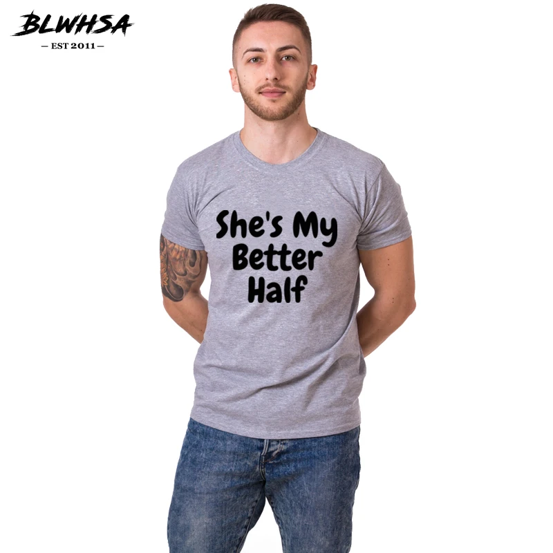 Мужская и женская футболка BLWHSA He Is My Better Повседневная с принтом|Футболки| |