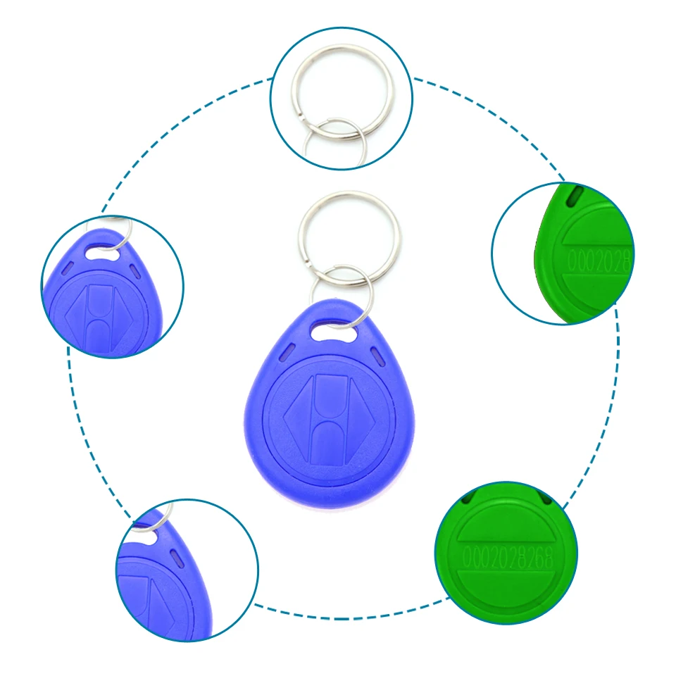 100 шт. RFID брелок для ключей 125 кГц ID брелок TK4100 EM4100 контроль доступа время посещаемости брелок маркер кольцо