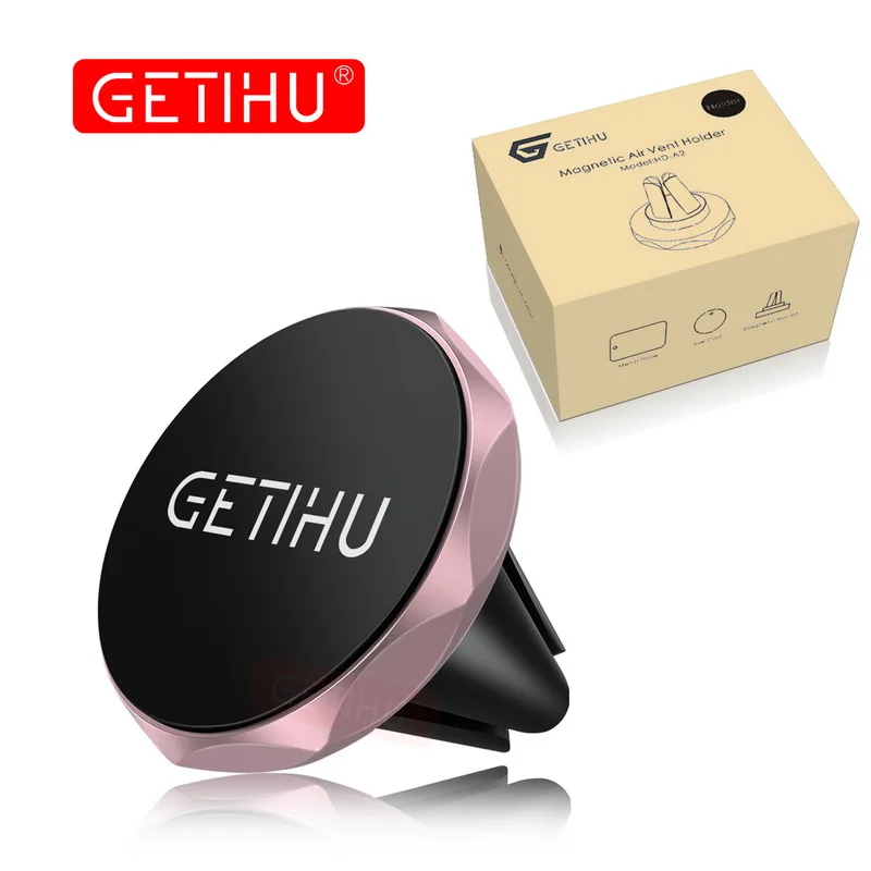 GETIHU 360 магнитный автомобильный держатель для телефона крепление на вентиляционное отверстие для iPhone XS MAX samsung поддержка мобильного телефона GPS Держатель с подставкой в автомобиле - Цвет: Rose Gold