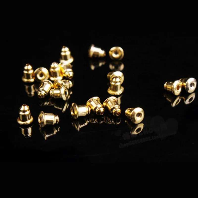 500 x Earring Backs Stoppers Findings Ear Post Nuts Jewelry Findings Gold//Silver