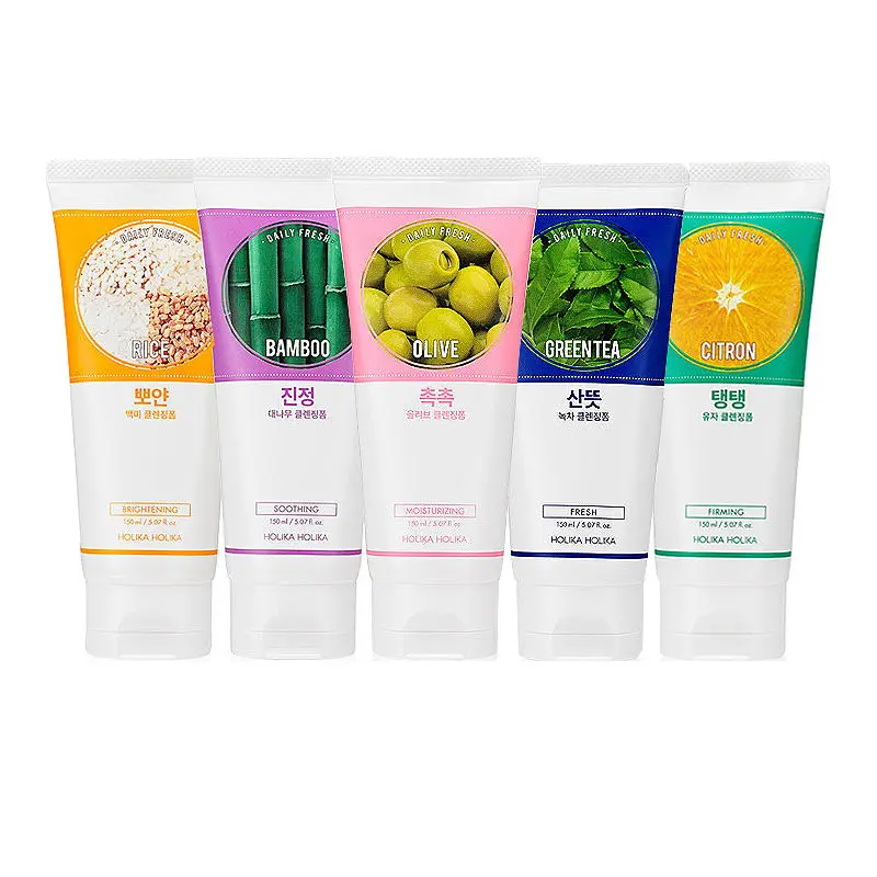 

HOLIKA HOLIKA Daily Fresh Cleansing Foam 150ml Face Cleanser Oil Control Shrink Pore Remove Blackhead Moisturize Facial Cleanser