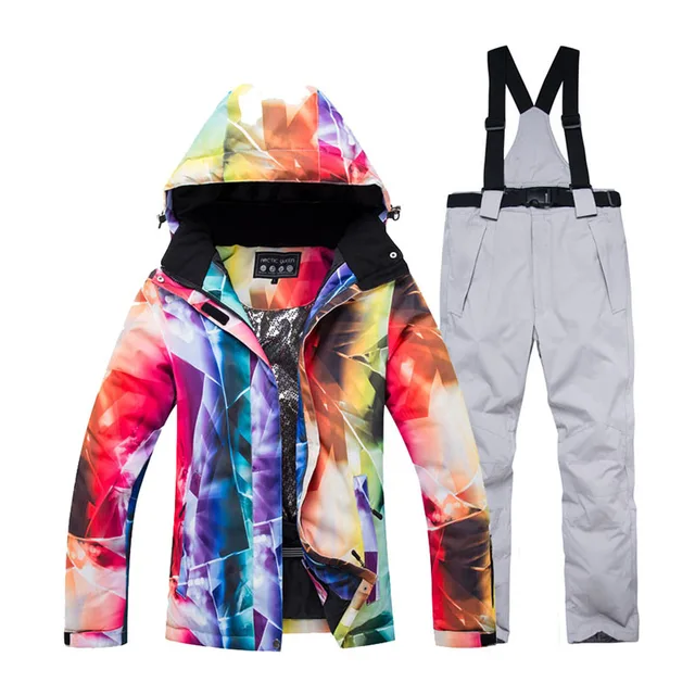 US $48.38 -30 Women Snow Wear Clothing Snowboarding suit sets Waterproof Windproof Winter Wear Mountain Ski J
