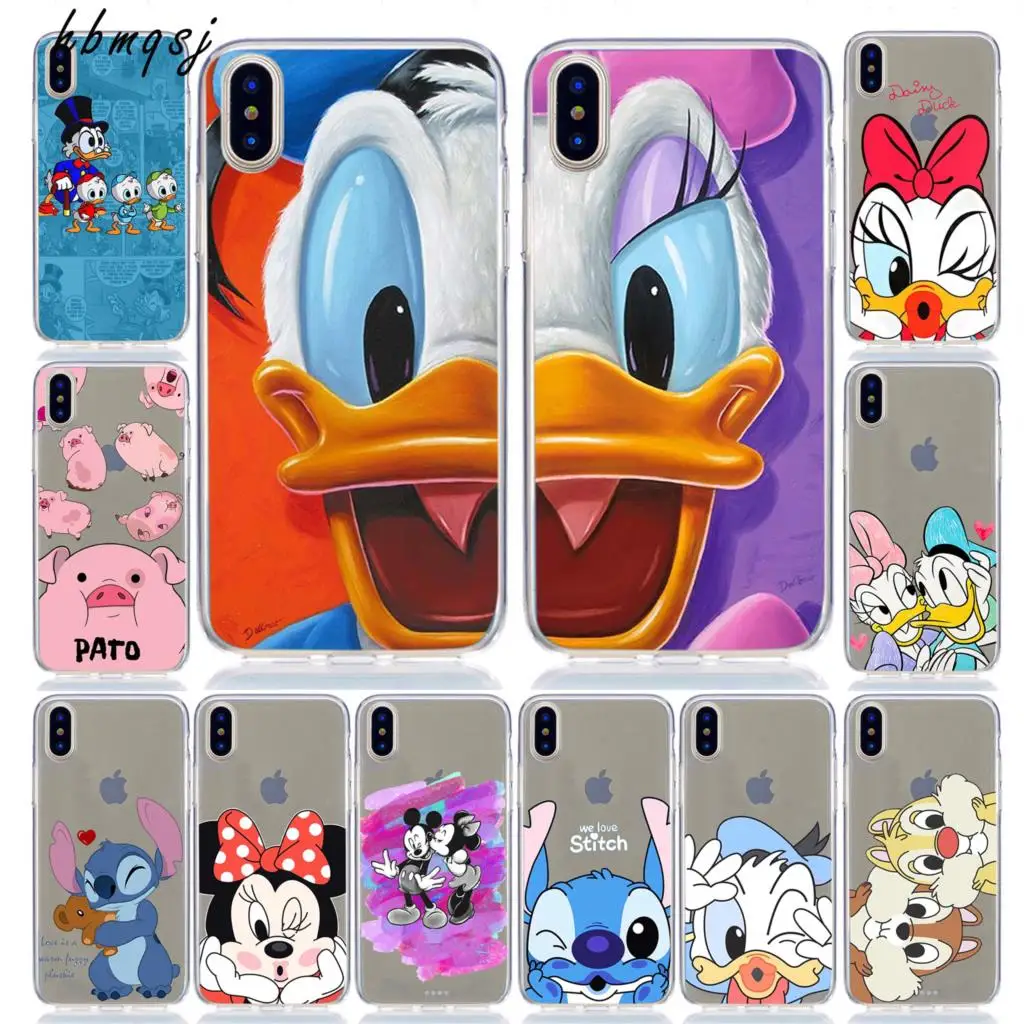 

cute for iphone x xs xr max 6 6s 7 8 plus 5se case silicone Minnie pig cute stich clear tpu original for iphone 7 back cover