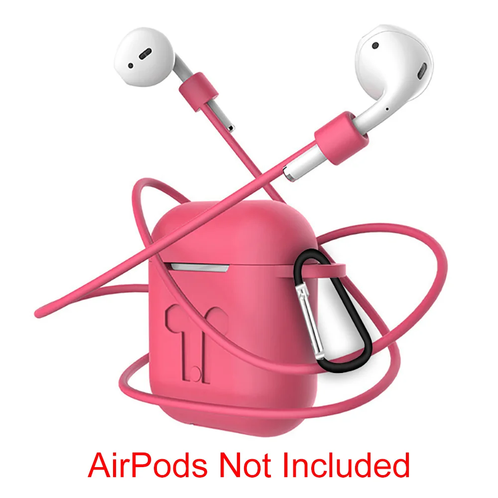 Силиконовый чехол для Apple Airpods Air Pods iphone Earbudsi9 i9s i10 pro i10s i11 i11s i13 i19 TWS Защитные чехлы для наушников - Цвет: Pink Case with Rope