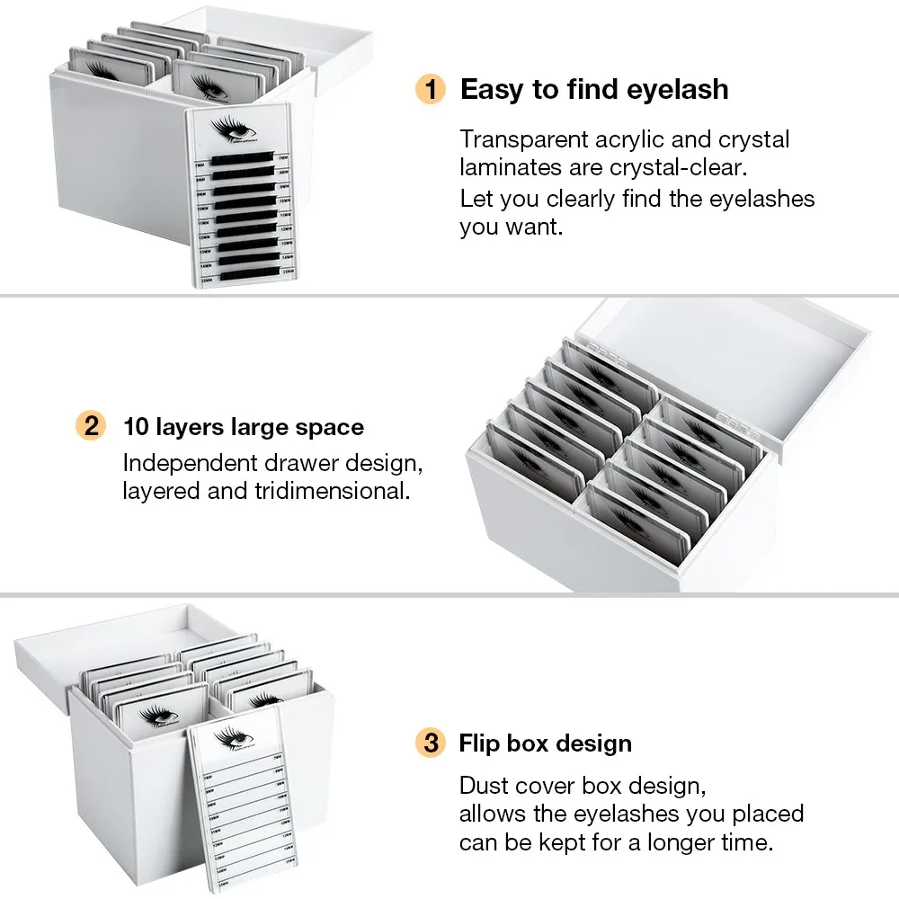 Коробка для хранения ресниц 5/10 слоев органайзер для макияжа накладные ресницы клей поддон держатель Прививка ресниц инструмент для наращивания макияжа