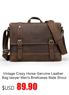 Мужские Редкие Crazy Horse кожа Портфели мужской большой натуральной кожаный деловой портфель для ноутбука сумки Сумка