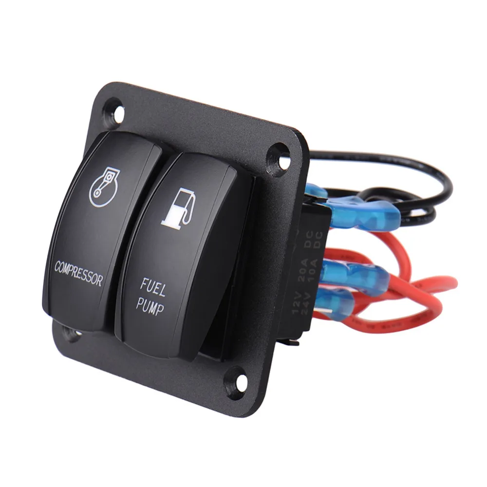 Waterproof ON OFF Marine/Car/Boat Rocker Switches Panel 2 Waterproof ON OFF Marine/Car/Boat Rocker Switches Panel 2