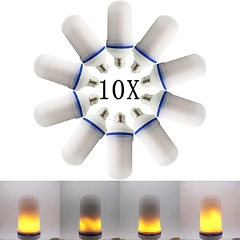 

10X NEW LED flame E27 SMD2835 105LEDs fire lamp 10W AC85-265V 1400-1600K random third gear mode simulation flame dynamic light