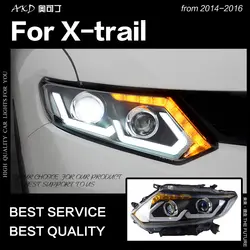 АКД Автомобиль Стайлинг для Nissan X-trail фары 2014-2016 Rouge светодиодный фар DRL Hid вариант фара ангел глаз луч аксессуары