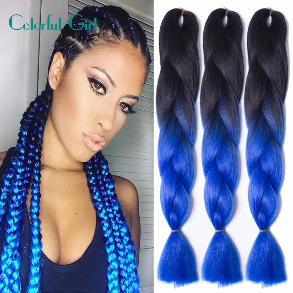 Blue Braiding Hair