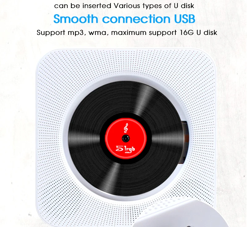 TRANSCTEGO CD-плеер Bluetooth Бытовая подвесная коробка для дородового обучения cd-плееры домашний FM с динамиком радио aux3.5 мм выход