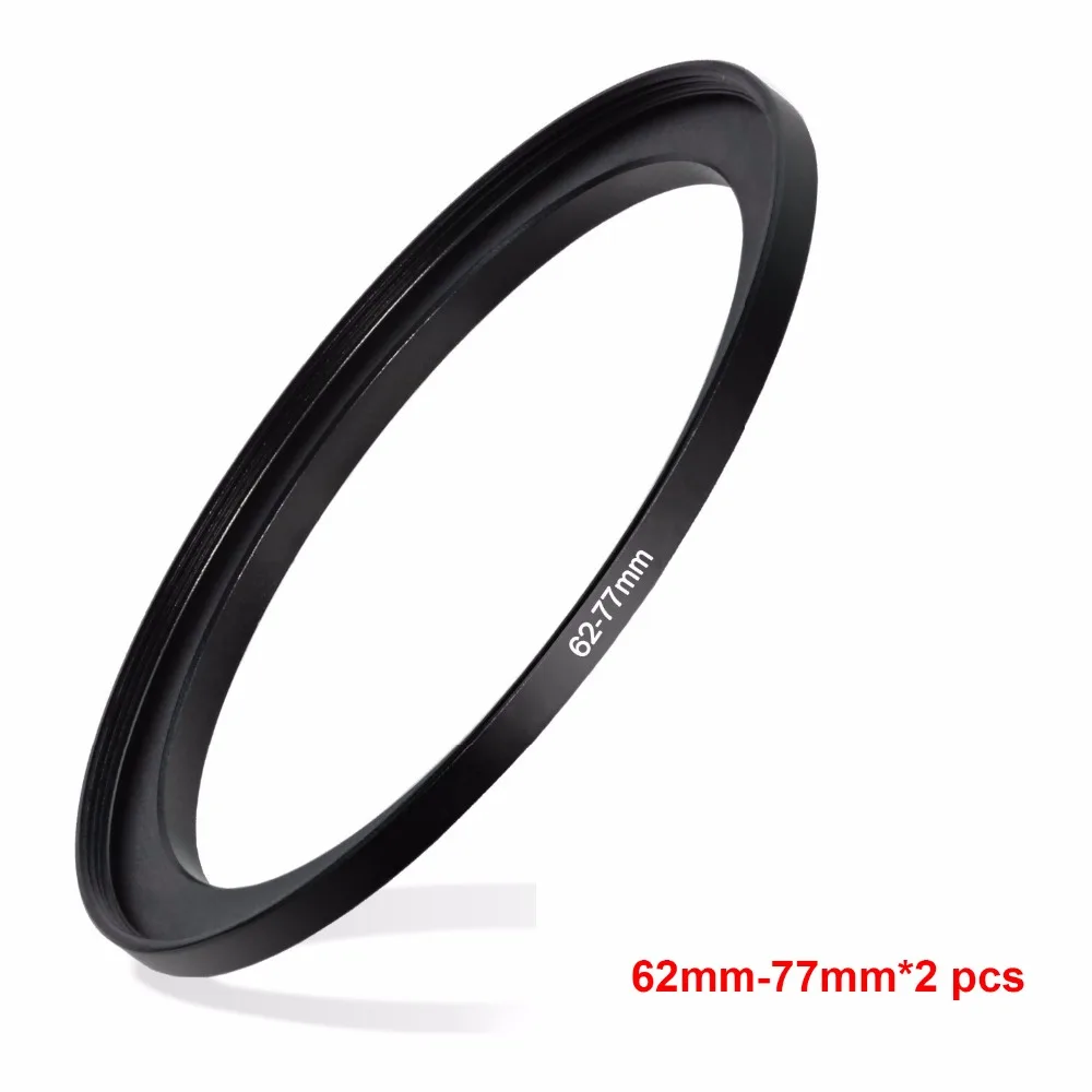 

JUST NOW High-quality 2PCS 62-77MM Step-Up Ring Filter Adapter (62MM Lens to 77MM Accessory) (2 PCS Ring Filter Adapter)