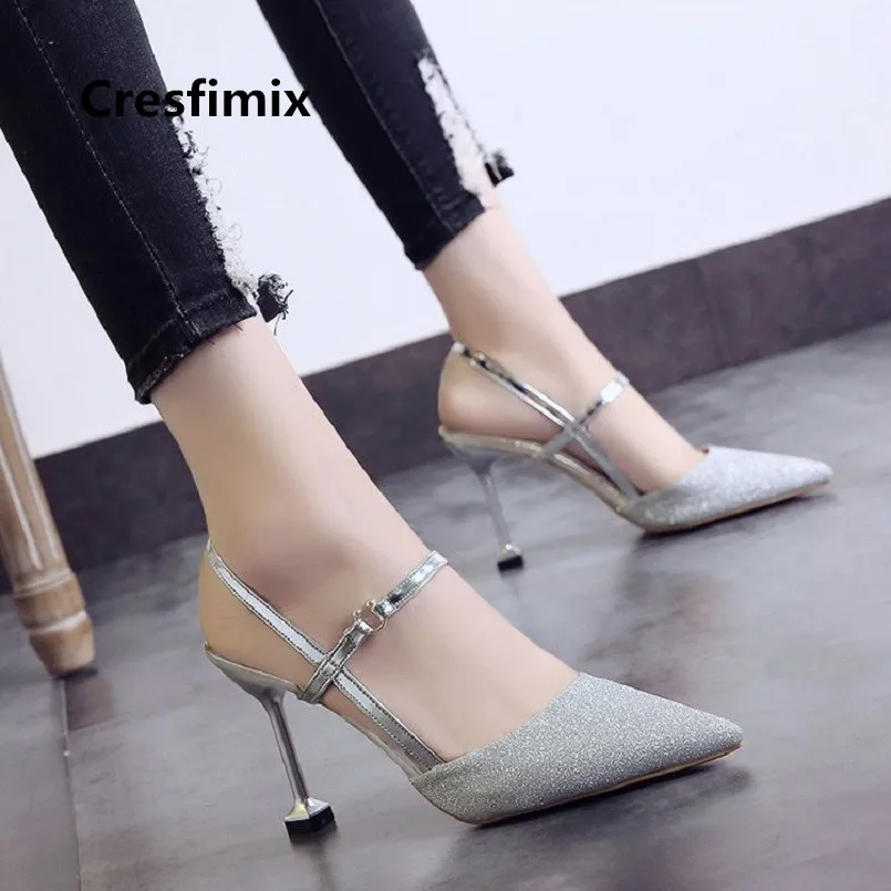 

Cresfimix women fashion sexy party night club high heel shoes lady cute silver shoes golden high heels vrouwen hoge hakken a3404