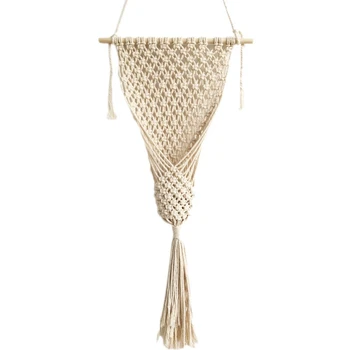 

LUDA Handmade Beige Color Tapestry Wall Hanging Tapestry For Flower Pot