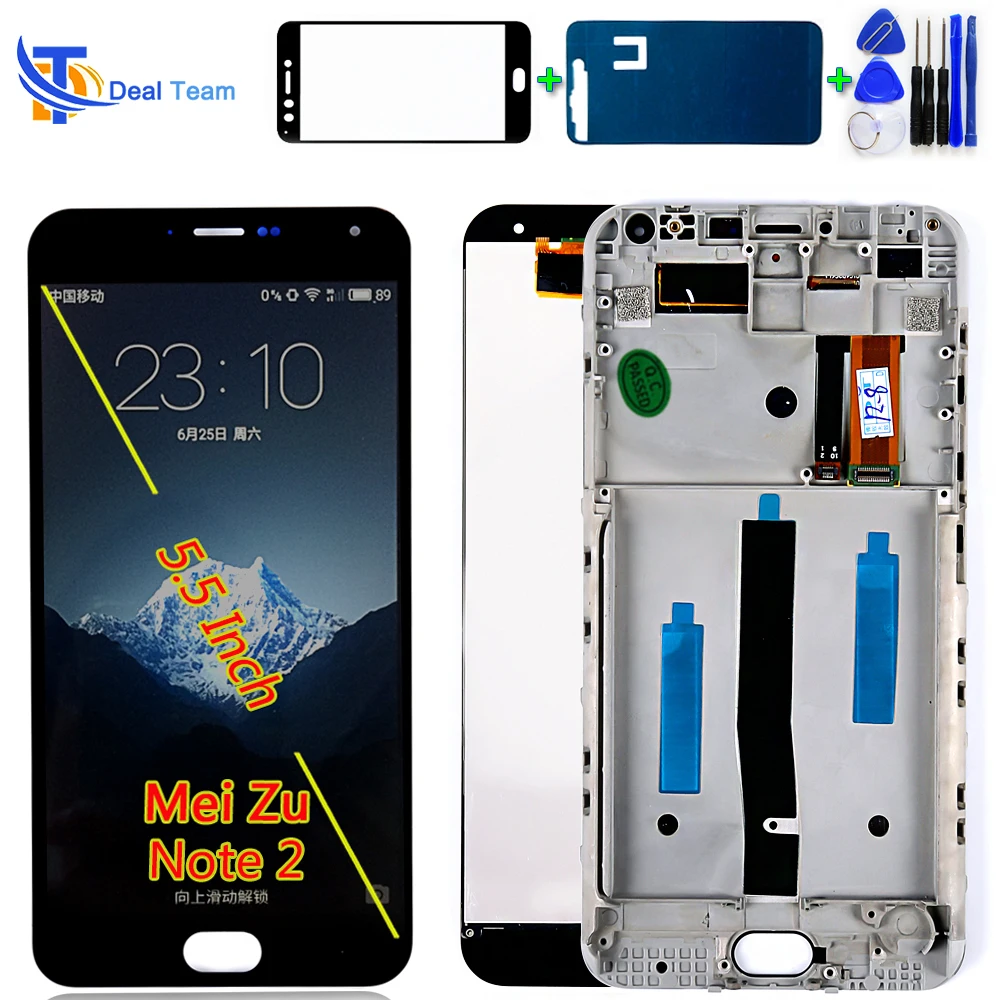 

Deal Team LCD display For Meizu M2 Note 5.5 inch 1920*1080 Touch Screen Digitizer Assembly LCD display Frame with Free Tools