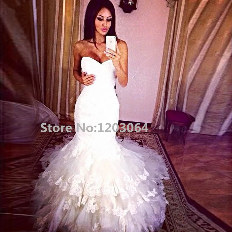 Vestidos De Novia индивидуальный заказ новый стиль Русалка Свадебные платья Роскошные