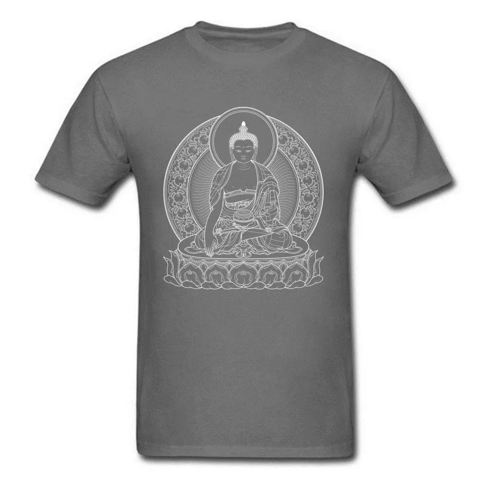 Casual BUDDHA OUTLINES Crew Neck T Shirt Mother Day Tops T Shirt Short Sleeve for Men Faddish Pure Cotton Simple Style T Shirts BUDDHA OUTLINES carbon