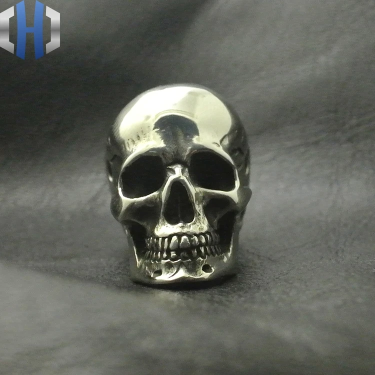 Brass Skull Head Three Links DIY Paracord Beads Umbrella Pendants Personalized Accessories EDC Knife Beads diy beads accessories