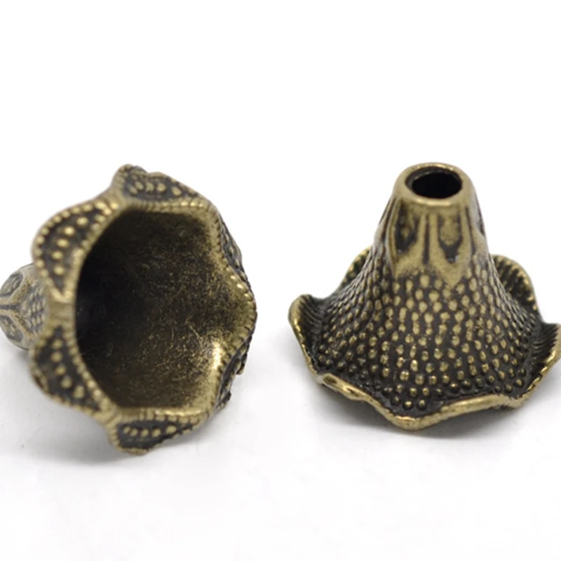 

2019 New LASPERAL Trumpet Flower Bead Caps Antique Bronze Color Jewelry Making Accessories Handmade Necklace & Bracelet Findings