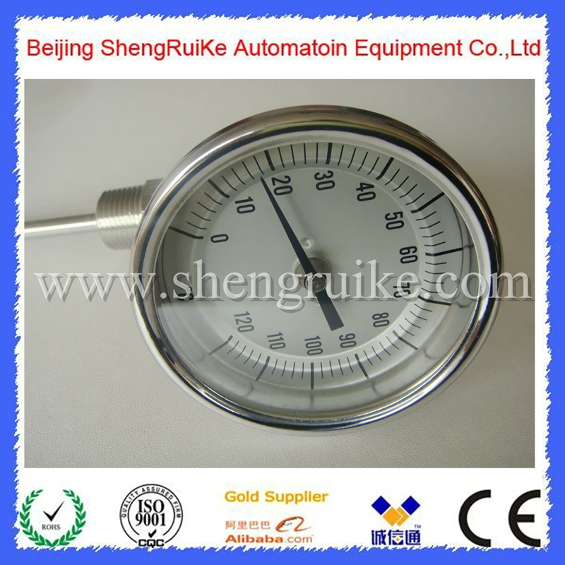 3 "дюймовый регулируемый биметаллический термометр Нержавеющая сталь, ss304, 0-120c