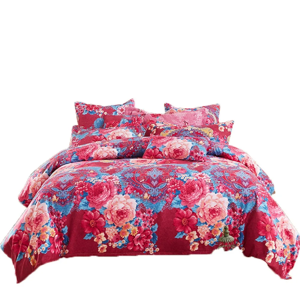 

Quilt Cover Set Polyester Bed Cover Set Three Piece Bedding Tribute Cotton Pillowcase Creative Pattern Full Size L715