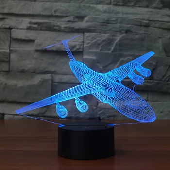 

2018 new design plane 7 Changing Colors 3d illusion night light