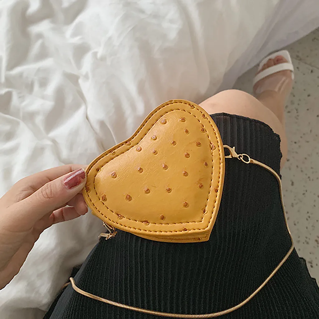 Модные женские туфли Crossbody сумка кожанная женская сумка в форме сердца Форма сумки через плечо Love цепи сумки из натуральной кожи вечерние сумка для телефона сумка Bolsa Feminina