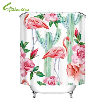 

Waterproof Shower Curtains for Bathroom Home Decor Polyester Fabric Shower Curtains Flamingo Pattern High Quality Shower Curtain