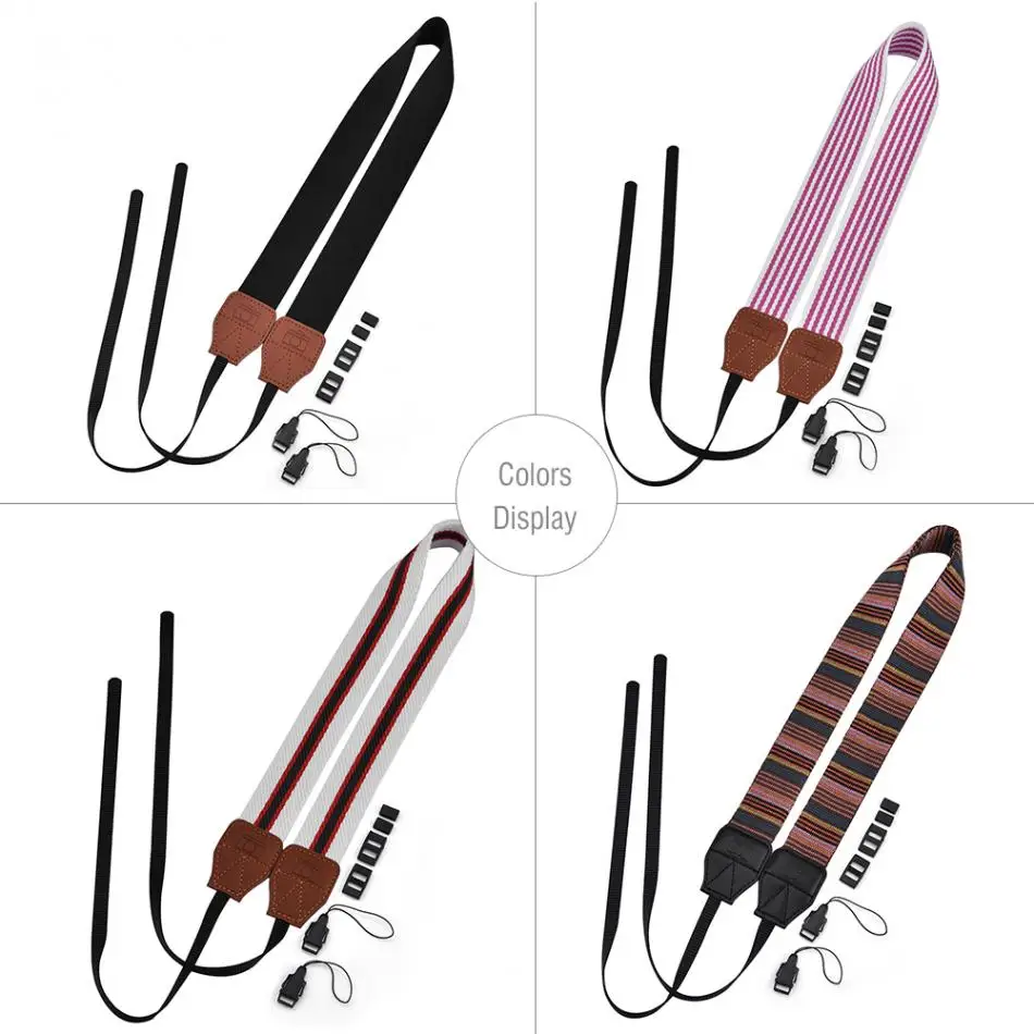 

VBESTLIFE Universal DSLR Camera Strap 1cm Wide Colorful Polyester Fabric Shoulder Neck Camera Belt Strap