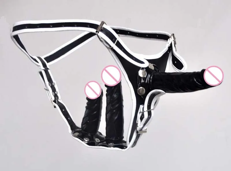Removable Strap On Dildo Lesbian Sex Toy Three Dildo With Strap ons harness Strapon Penis strap-on Anal Plug For Couple 3