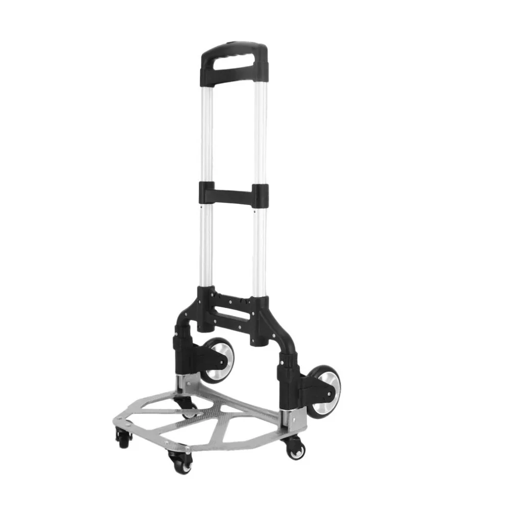 

Multipurpose Folding 80kg Shopping Cart Aluminum Alloy Shopping Cart Trolley Car Luggage Trailer Household Cart Tools Parts