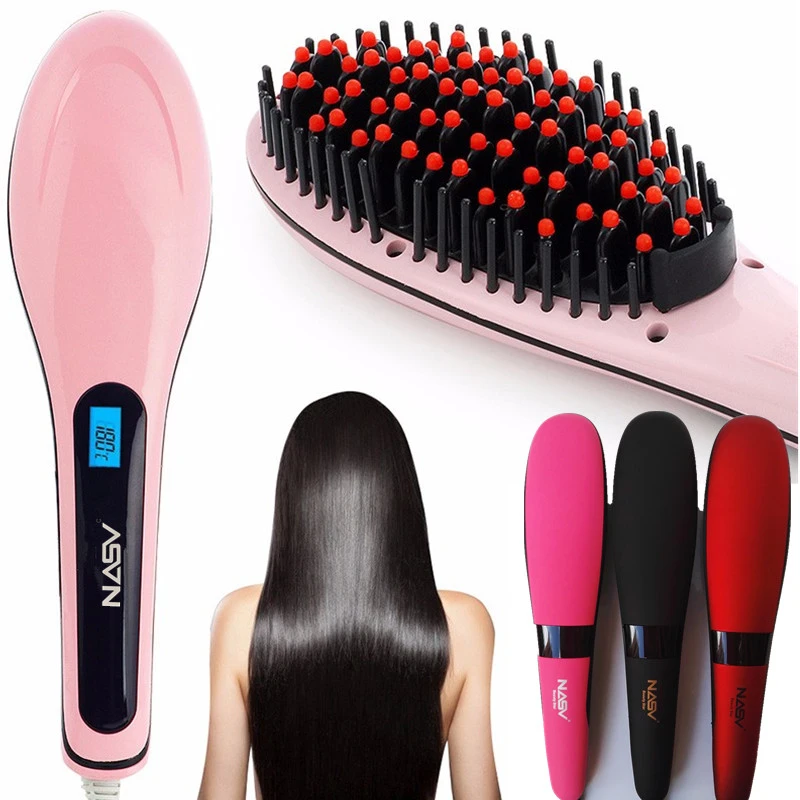 digital hair straightener brush