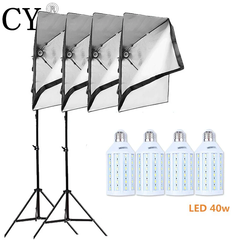 

Inno Photo Studio Video Lighting Kit 4pcs 40w LED Light +Photography Two 200cm Light Stand + 4pcs 50x70cm Softbox Set