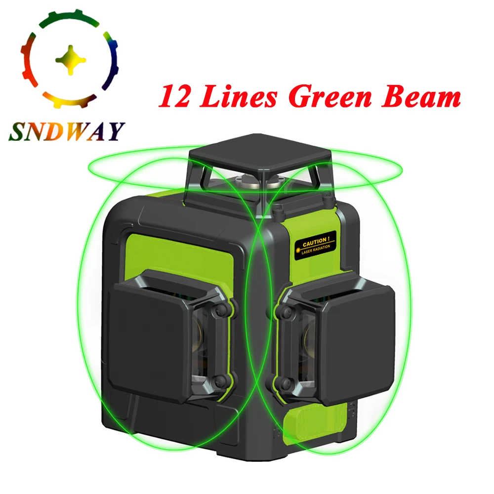 

12 lines 8/2 Lines Laser Level Green/Red Beam Vertical and Horizontal High precision 3D Automatic Self Leveling 360 Degree level