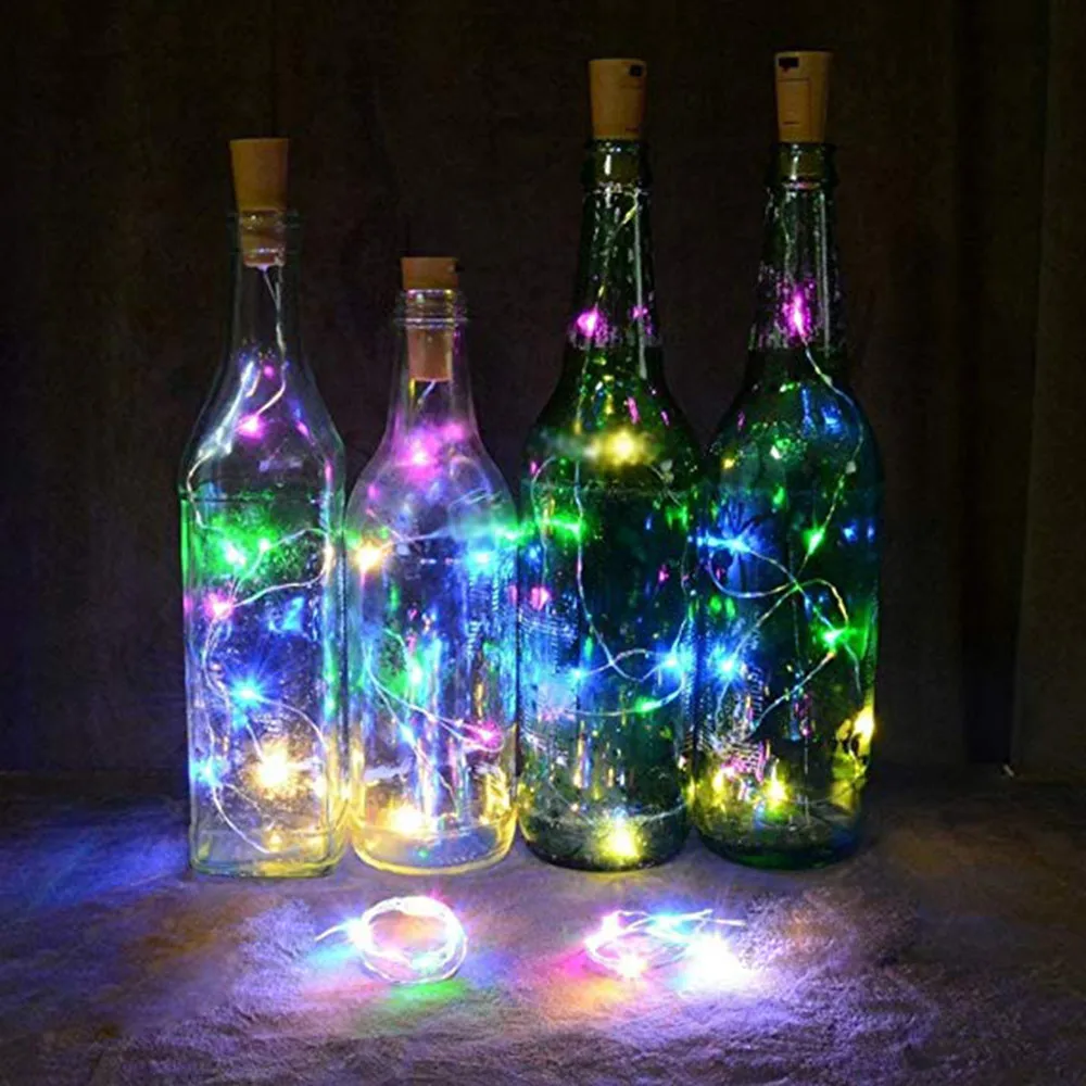 

3PC2M 20LED Solar Cork Wine Bottle Stopper Copper Wire String Lights Fairy Lamps Christmas Party Valentines DIY Gift Curtain