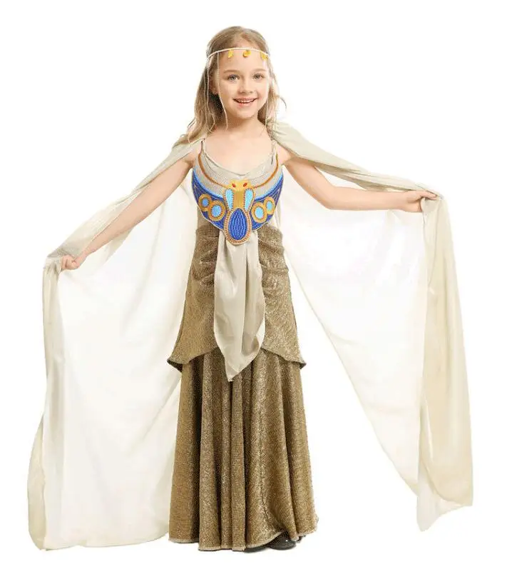 

high quality Girls Cleopatra Queen of Egypt Role Play Party Halloween Cosplay Carnival Costume Fancy Dress